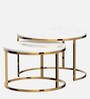 Mars Metal Nest of Tables in White Finish (Set Of 2)