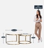 Mars Metal Nest of Tables in White Finish (Set Of 2)