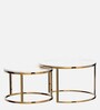 Mars Metal Nest of Tables in White Finish (Set Of 2)