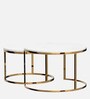 Mars Metal Nest of Tables in White Finish (Set Of 2)