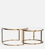Mars Metal Nest of Tables in White Finish (Set Of 2)