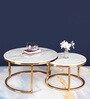 Mars Metal Nest of Tables in White Finish (Set Of 2)