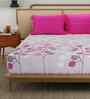 Mars Purple Floral 144 Tc Cotton Double Bedsheet With 2 Pillow Covers