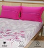 Mars Purple Floral 144 Tc Cotton Double Bedsheet With 2 Pillow Covers