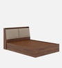 Mars Queen Size Bed In Columbian Walnut Colour With Box Storage