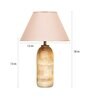 Shady Beige Cotton Shade Night Lamp With Wood Base