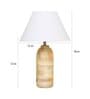 Elvis White Cotton Shade Night Lamp With Wood Base