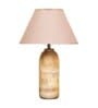 Shady Beige Cotton Shade Night Lamp With Wood Base