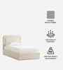 Marshmallow Boucle Kids Toddler Bed With Hydraulic Storage In Cream Colour