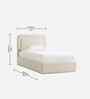 Marshmallow Boucle Kids Twin Bed With Box Storage In Cream Colour
