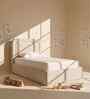 Marshmallow Boucle Kids Twin Bed With Hydraulic Storage In Cream Colour