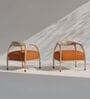 Maru Suede Lounge Chair In Orange Colour