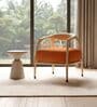 Maru Suede Lounge Chair In Orange Colour