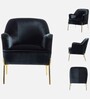Maruti Velvet Fabric Lounge Chair In Black Colour