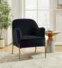 Maruti Velvet Fabric Lounge Chair In Black Colour