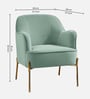 Maruti Velvet Fabric Lounge Chair In Mint Green Colour