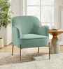 Maruti Velvet Fabric Lounge Chair In Mint Green Colour