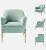 Maruti Velvet Fabric Lounge Chair In Mint Green Colour