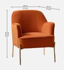 Maruti Velvet Fabric Lounge Chair In Orange Colour