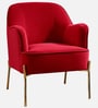 Maruti Velvet Fabric Lounge Chair In Rose Pink Colour