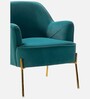 Maruti Velvet Fabric Lounge Chair In Teal Blue Colour