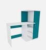 Marvel Study Table in Frosty White And Ocean Green Finish
