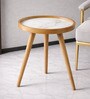 Marwood Large End Table In White & Brown Finish