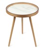 Marwood Medium End Table In White & Brown Finish