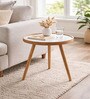 Marwood Medium End Table In White & Brown Finish