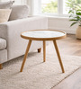Marwood Medium End Table In White & Brown Finish
