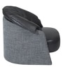 Maryam Leather & Fabric Lounge Chair in Black & Grey colour