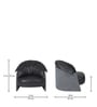 Maryam Leather & Fabric Lounge Chair in Black & Grey colour