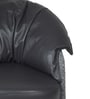Maryam Leather & Fabric Lounge Chair in Black & Grey colour