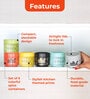 Masala Container Set with Spoon, Airtight Galvanized Iron Spice Box for Kitchen Storage, Black