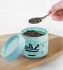 Masala Container Set with Spoon, Airtight Galvanized Iron Spice Box for Kitchen Storage, Sky Blue