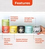 Masala Container Set with Spoon, Airtight Galvanized Iron Spice Box for Kitchen Storage, Sky Blue