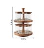 Masara Spice Rack with Glass Jars Acacia Wood Rotating Organizer