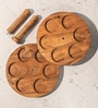 Masara Spice Rack with Glass Jars Acacia Wood Rotating Organizer