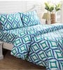 Blue 100% Cotton 108 x 108 Inch Spring Solitaire Smart King Bed Sheet