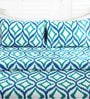 Blue 100% Cotton 108 x 108 Inch Spring Solitaire Smart King Bed Sheet