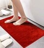 Red Geometric Microfiber 20X32 Inches Anti Skid Door Mats