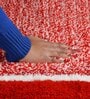 Maroon Geometric Microfiber 16X24 Inches Anti Skid Door Mats
