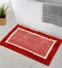 Maroon Geometric Microfiber 16X24 Inches Anti Skid Door Mats