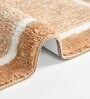 Beige Geometric Microfiber 20X32 Inches Anti Skid Door Mats