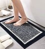 Blue Geometric Microfiber 20X32 Inches Anti Skid Door Mats