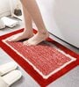 Maroon Geometric Microfiber 20X32 Inches Anti Skid Door Mats