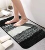 Black Abstract Microfiber 16X24 Inches Anti Skid Door Mats