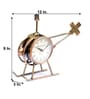 Matel Copper  Finish Decorative Showpiece Helicoptor Table Clock by