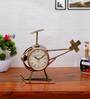 Matel Copper  Finish Decorative Showpiece Helicoptor Table Clock by