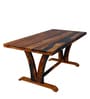Mathis Sheesham Wood 6 Seater Dining Set in Vintage Black & Teak Finish with Bench